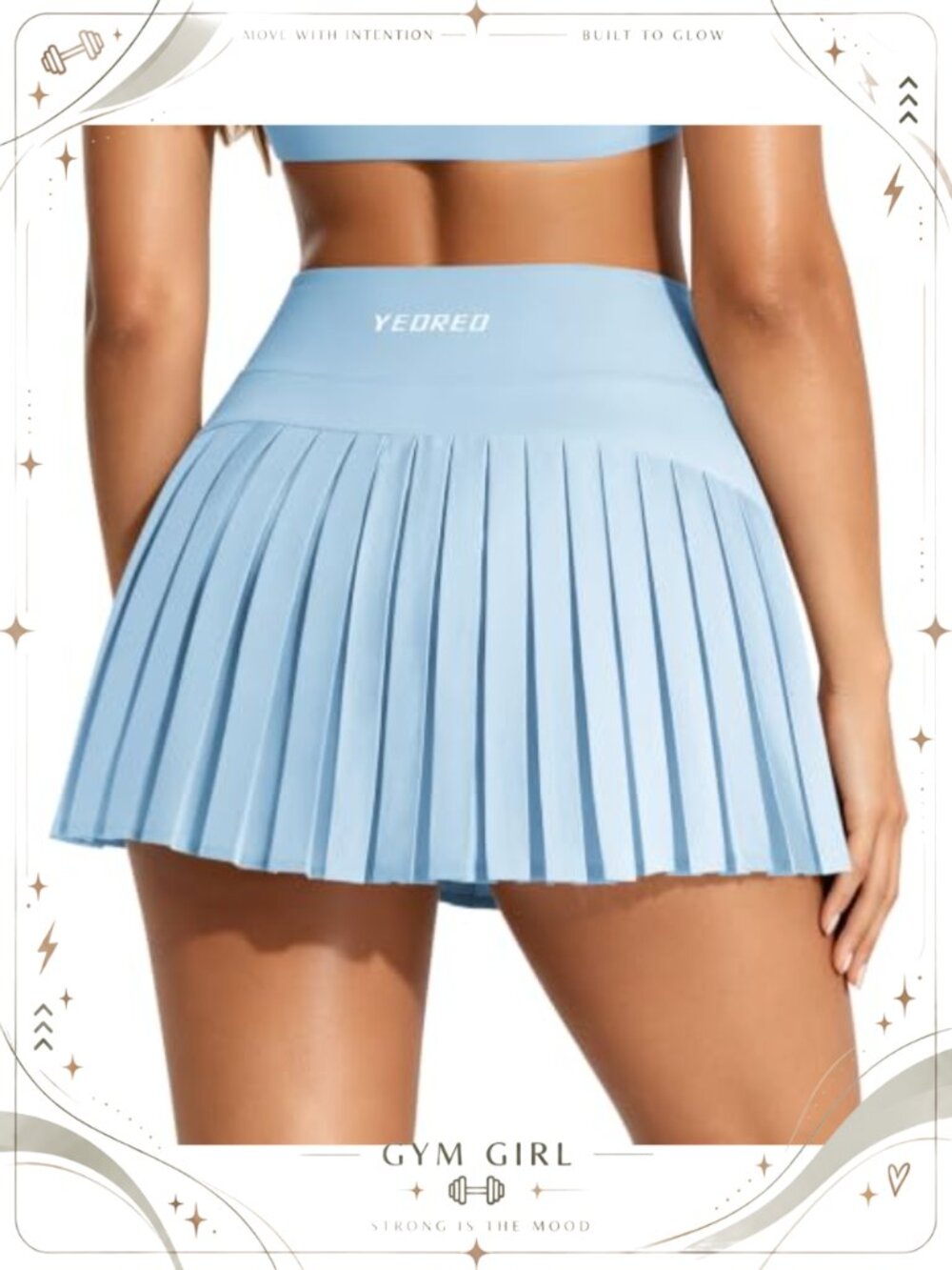 Pleated Tennis Skirt Built in Shorts Pockets 2-in-1 A-Line High Waist Golf Skort